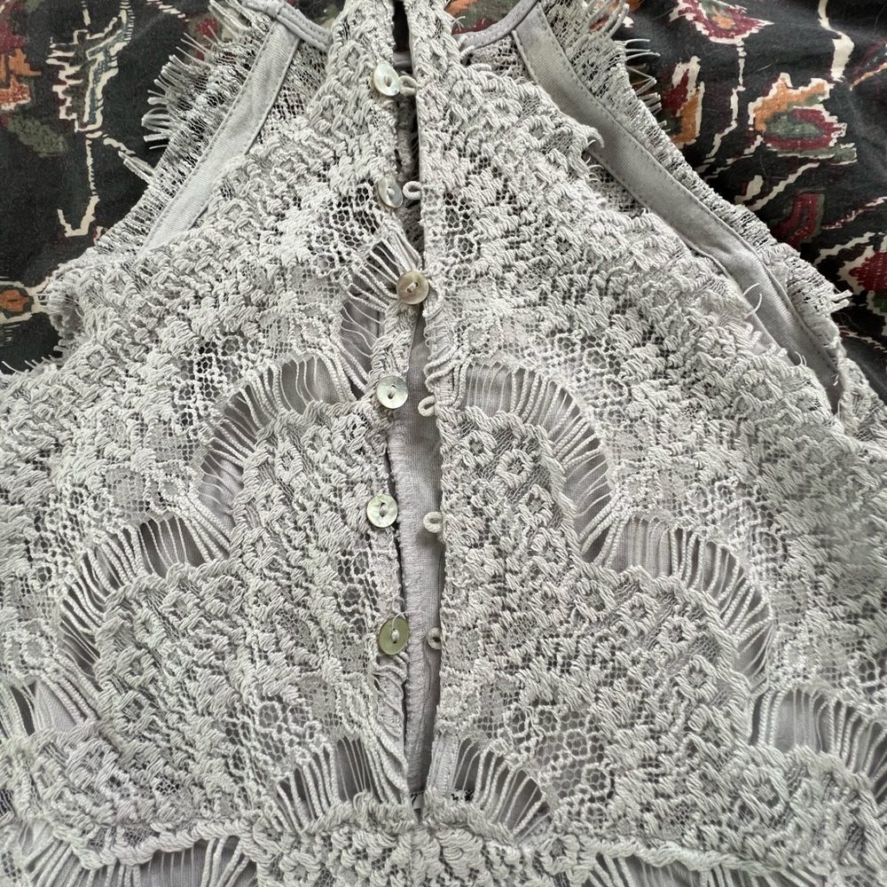 Free People Grey Lace Dress - Picture 3 of 8